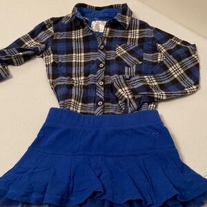 Blue Plaid Kids Skort Outfit